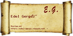 Edel Gergő névjegykártya